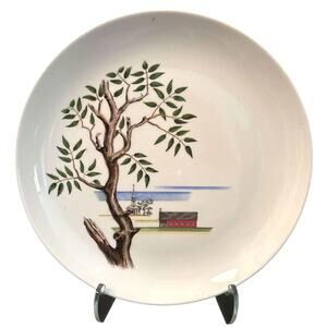 Set 4 Vintage Early American Santa Anita Ware Ceramic Dinner Plates ~ California